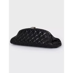 Chanel Mademoiselle Black Calfskin Coco Mark Clutch Bag