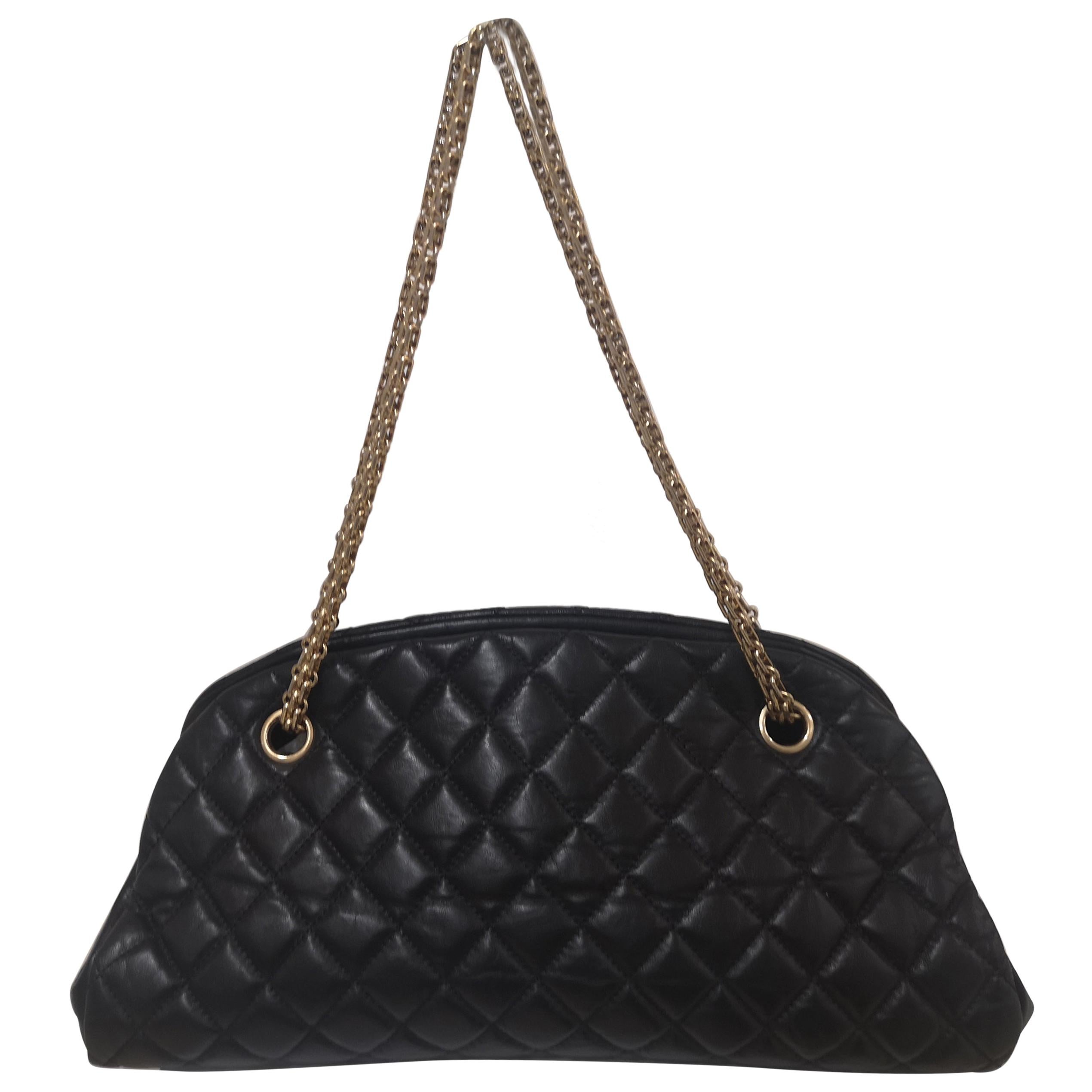 Chanel mademoiselle black leather shoulder bag