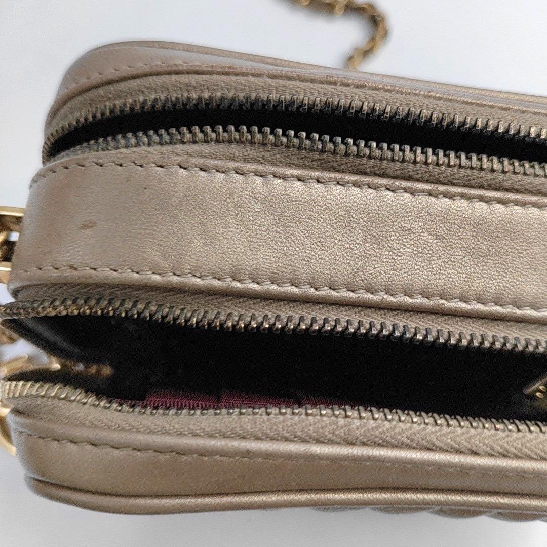 Chanel Mademoiselle Kamera Mini Kupfer Gold Lammfell Leder Gold Kette, 2014 im Angebot 8