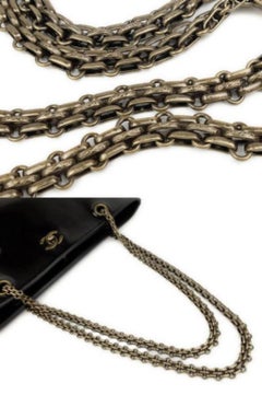 Chanel Mademoiselle Chain 223644 Black Patent Leather Tote
