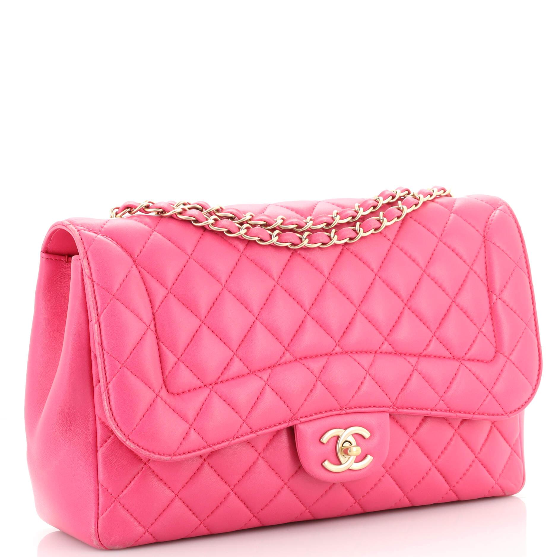 Chanel Mademoiselle Chic Flap Bag Quilted Lambskin Jumbo In Fair Condition In NY, NY