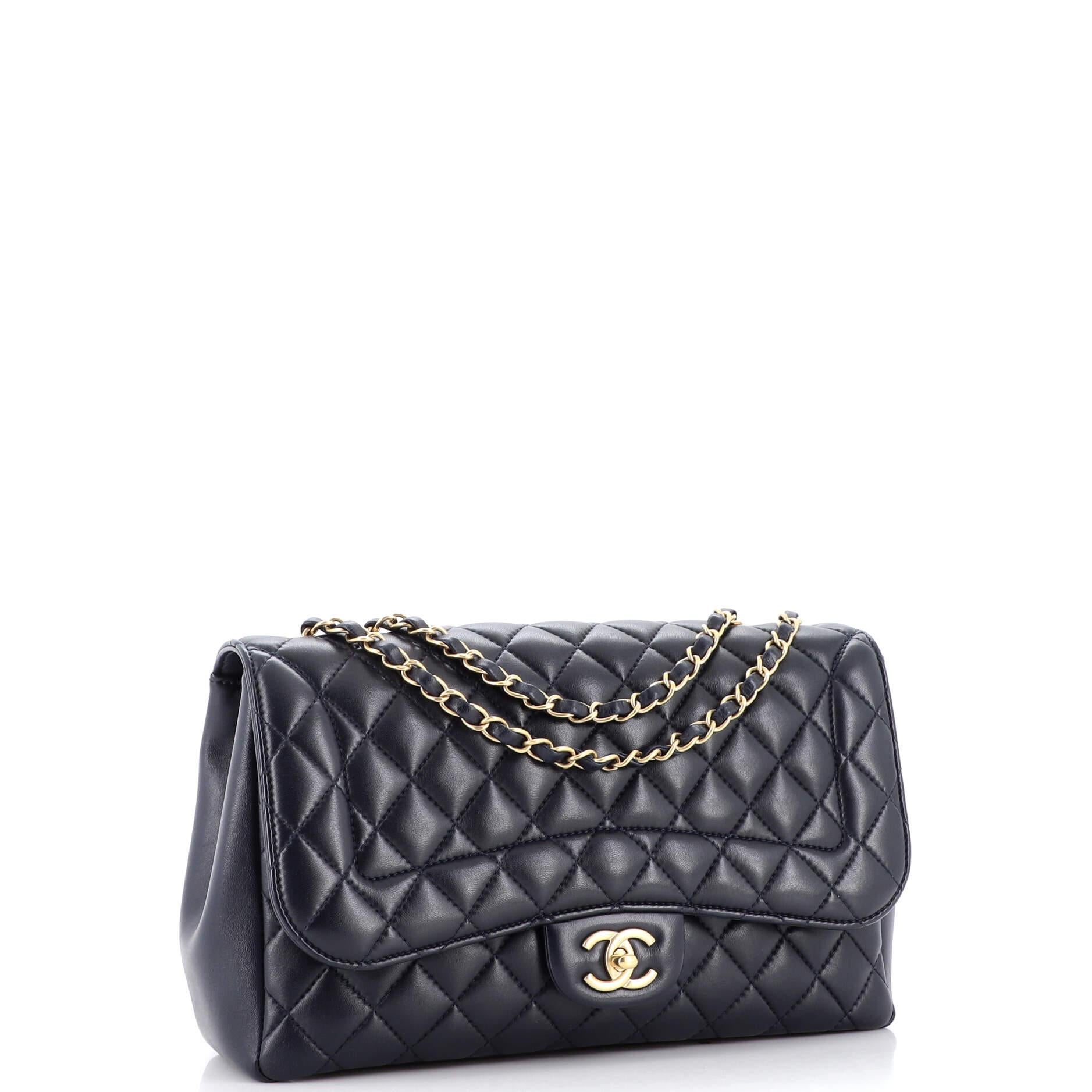 Chanel Mademoiselle Chic Flap Bag Quilted Lambskin Jumbo In Good Condition In NY, NY