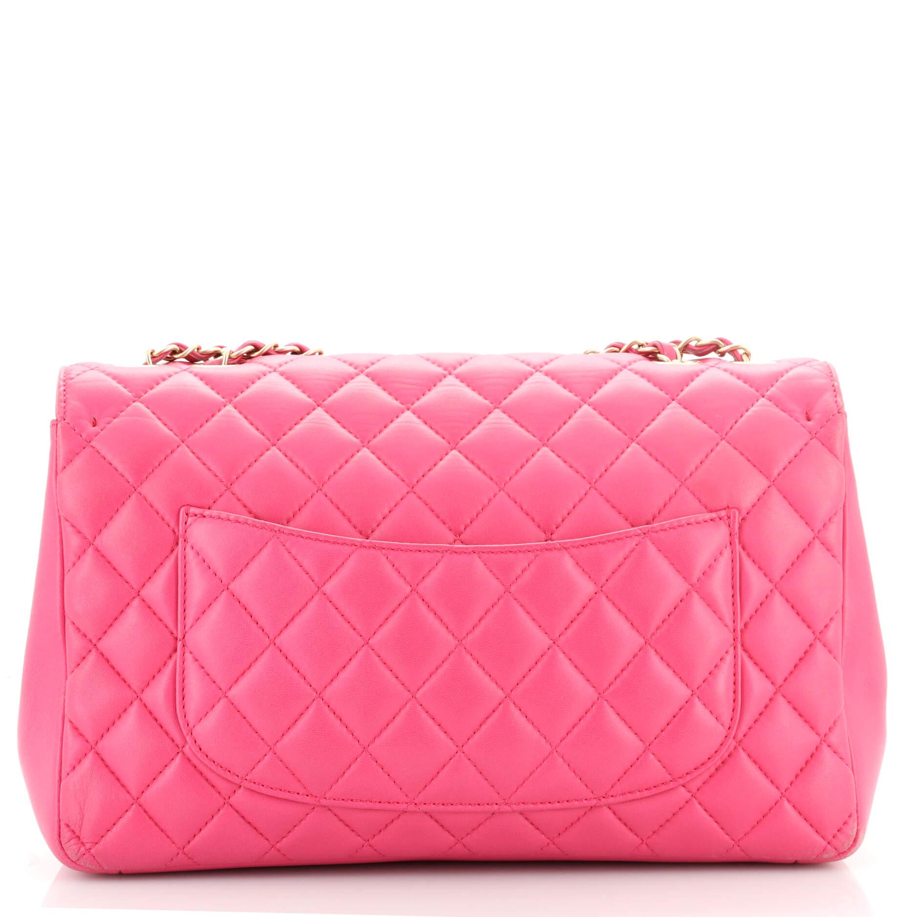 Women's or Men's Chanel Mademoiselle Chic Flap Bag Quilted Lambskin Jumbo