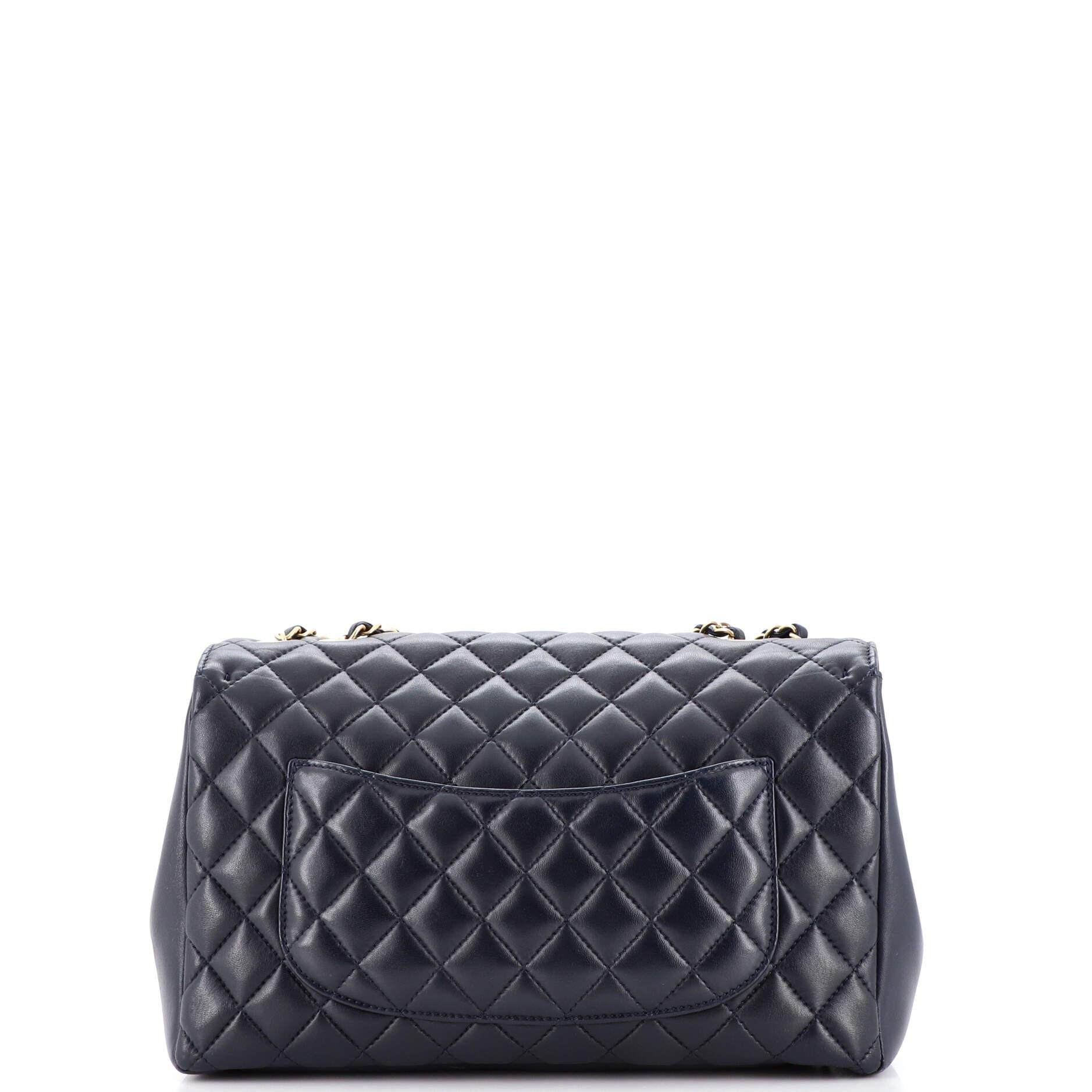 Women's or Men's Chanel Mademoiselle Chic Flap Bag Quilted Lambskin Jumbo