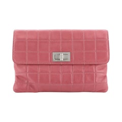 Chanel Mademoiselle Chocolate Bar Clutch Quilted Lambskin Small