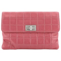 Chanel Mademoiselle Chocolate Bar Clutch Quilted Lambskin Small