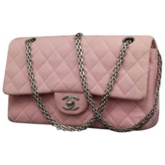 Vintage Chanel Mademoiselle Classic Flap Medium Quilted 231621 Pink Cotton Shoulder Bag
