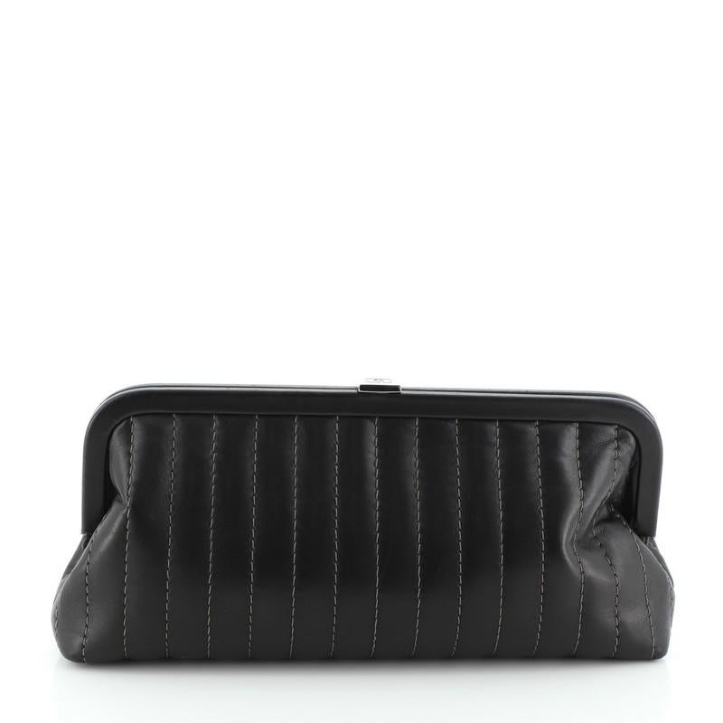Chanel Mademoiselle Clutch Vertical Quilted Lambskin In Good Condition In NY, NY