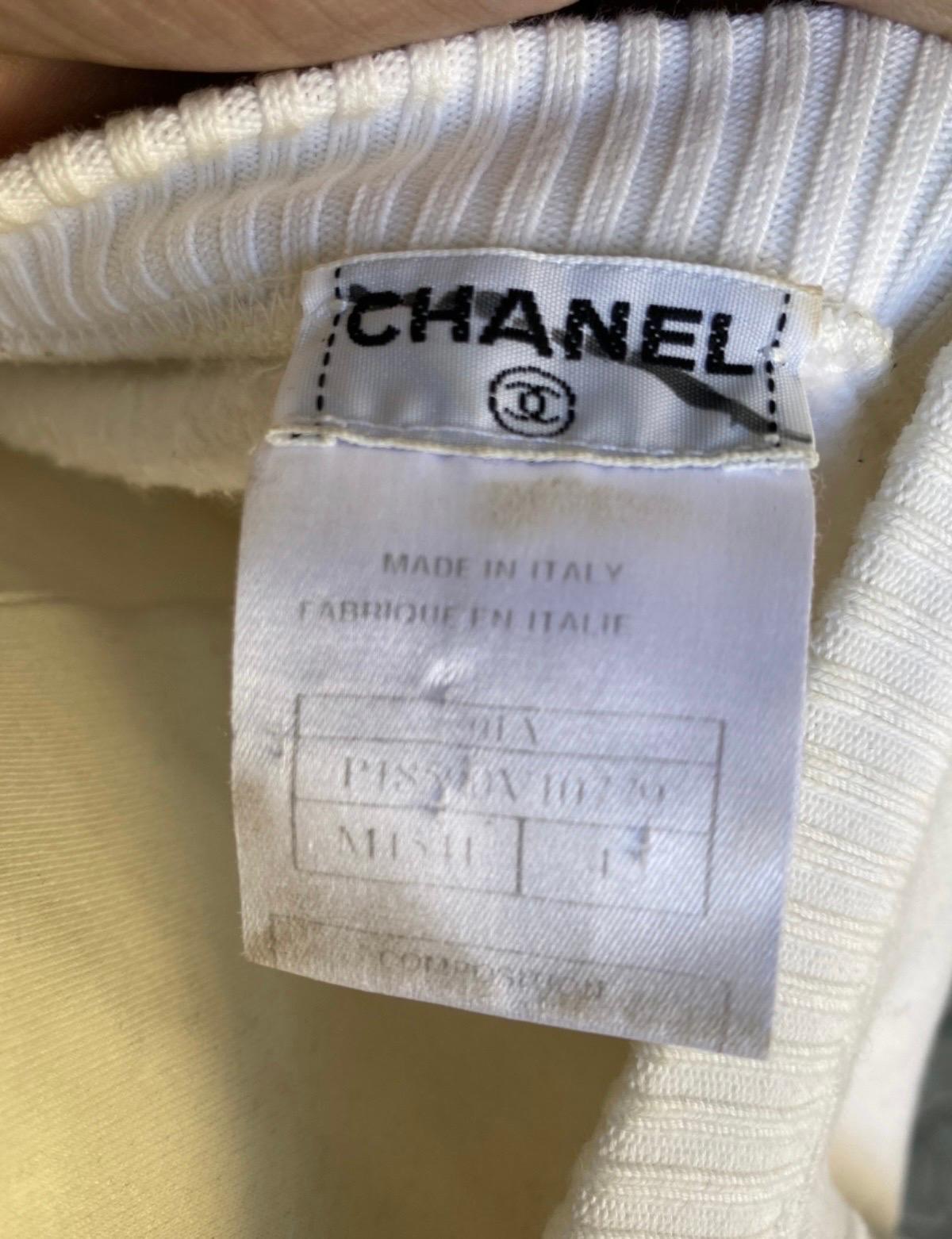 Chanel Mademoiselle Coco print Sweatshirt In Good Condition For Sale In Carnate, IT