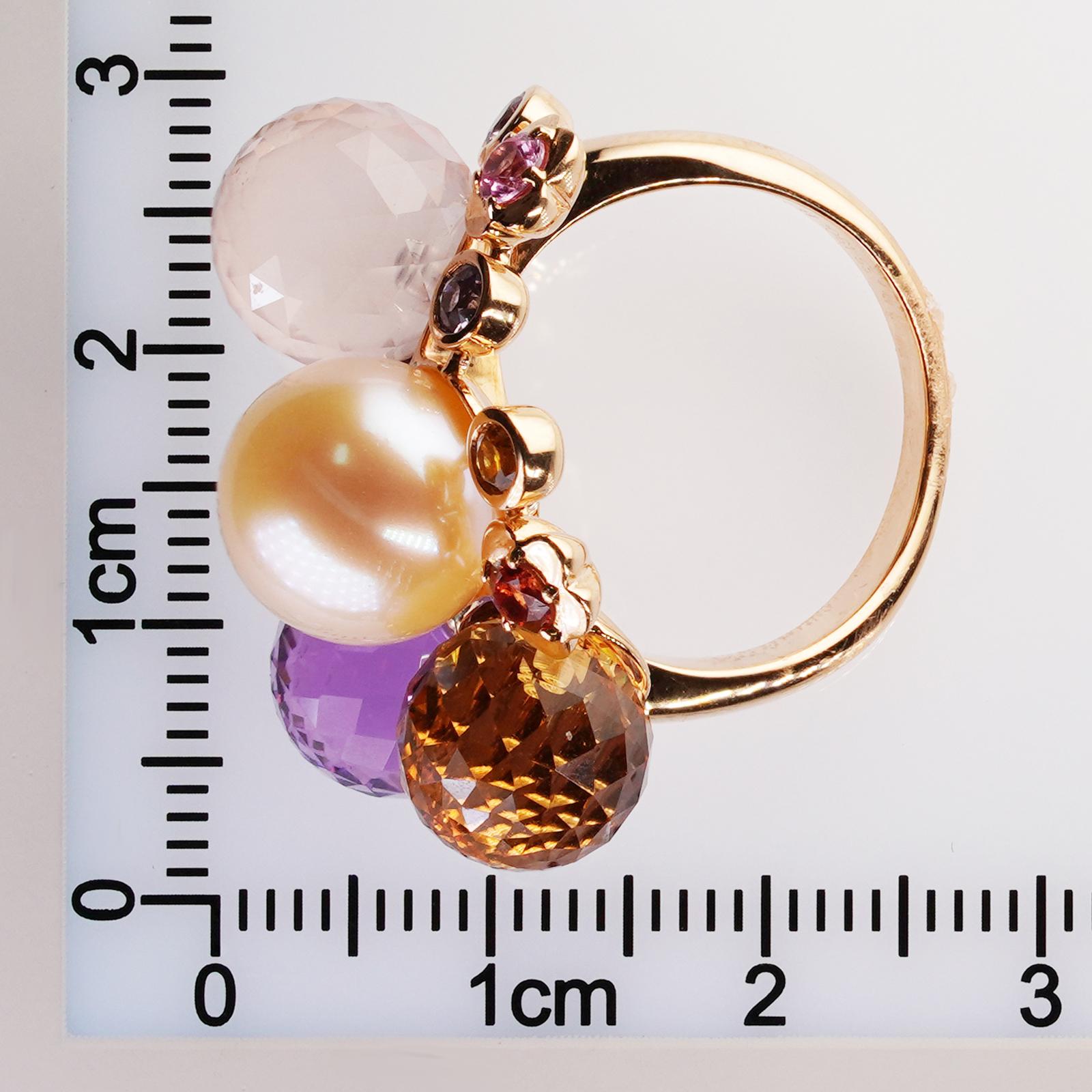 CHANEL Mademoiselle Zuchtperlen-Edelstein-Diamant-Roségoldring im Angebot 3