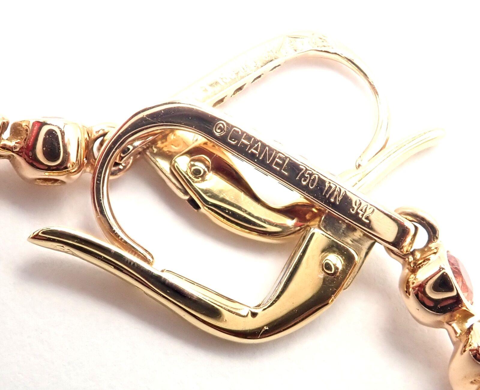 Chanel Mademoiselle Diamond Amethyst Citrine Yellow Gold Earrings For Sale 1