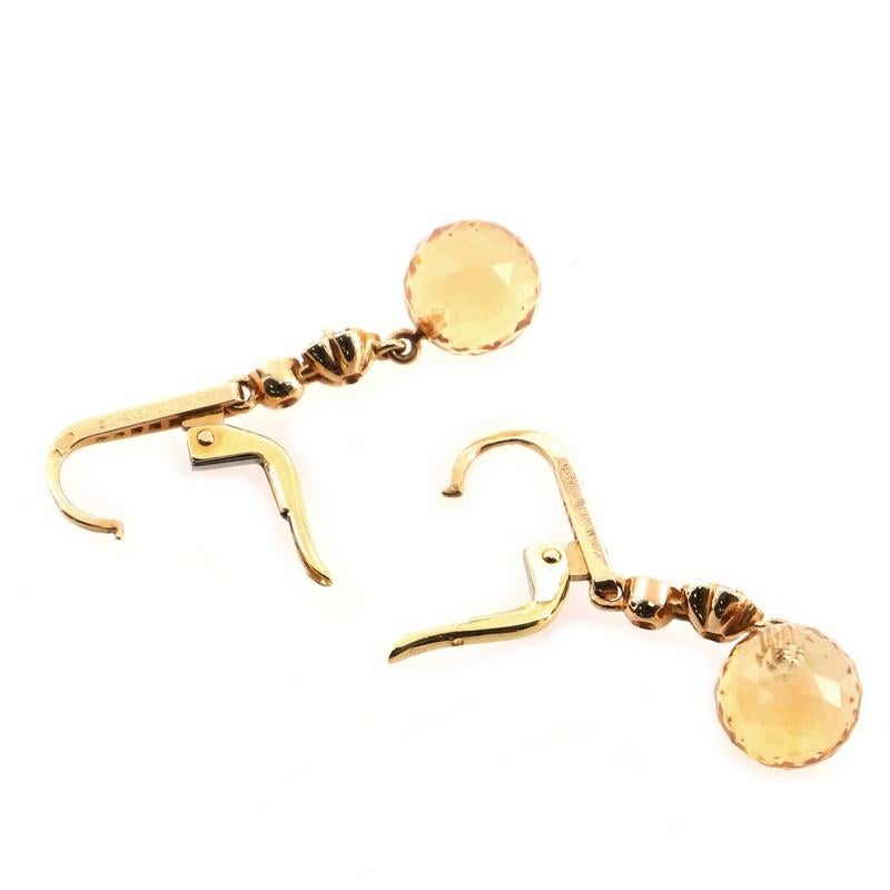 Women's Chanel Mademoiselle Drop Earrings 18k Yellow Gold with Citrine, Fancy Sapphire