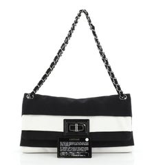 Chanel Mademoiselle Lock Chain Flap Tasche Grosgrain Medium