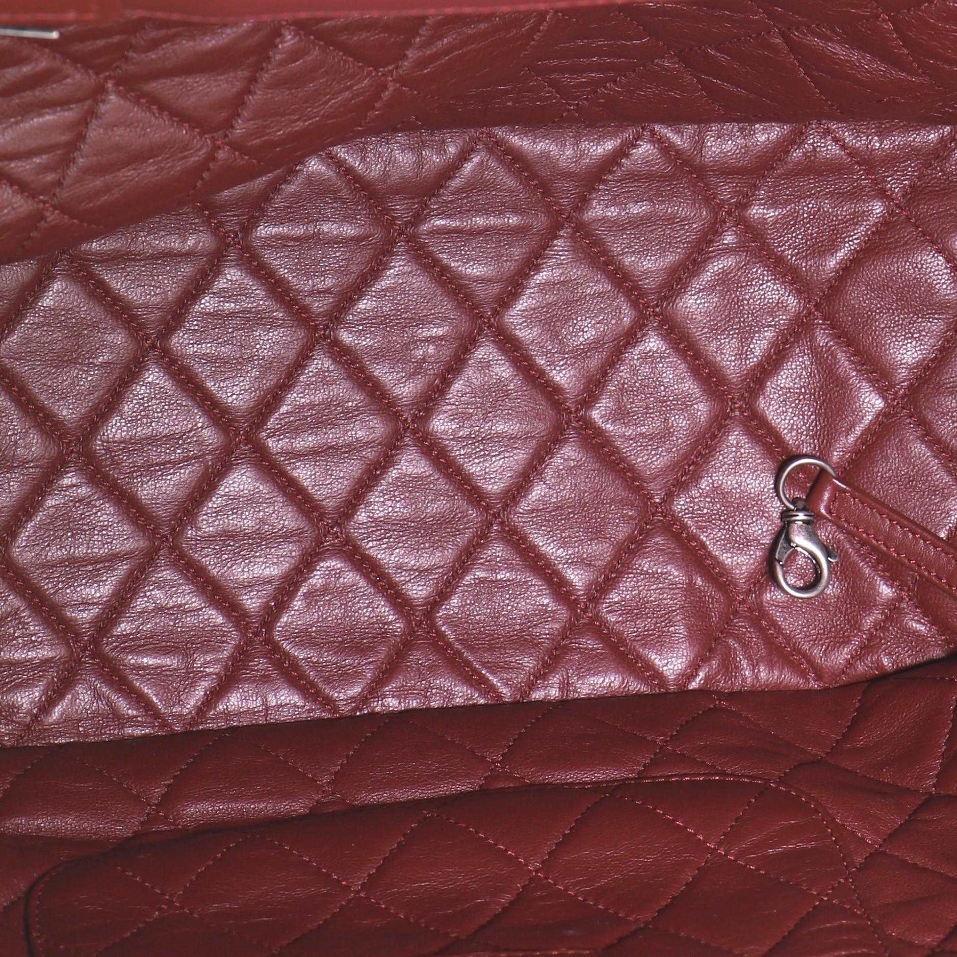 Women's or Men's Chanel Mademoiselle Lock Chain Tote Glazed Calfskin Large