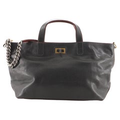 Chanel Mademoiselle Lock Chain Tote Glazed Calfskin Large
