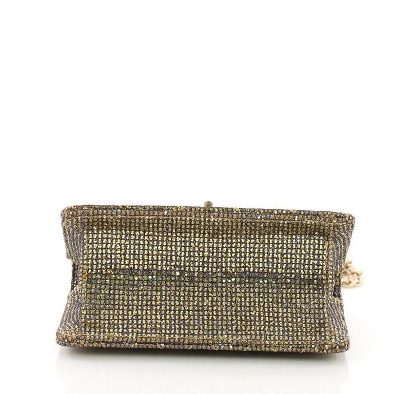 Chanel Mademoiselle Lock Crossbody Bag Quilted Glitter Fabric Mini at 1stdibs