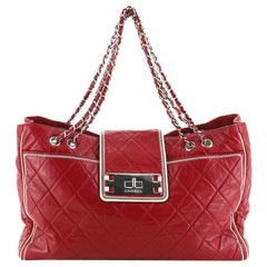Chanel Mademoiselle Lock East West Tote Quilted Leather Large