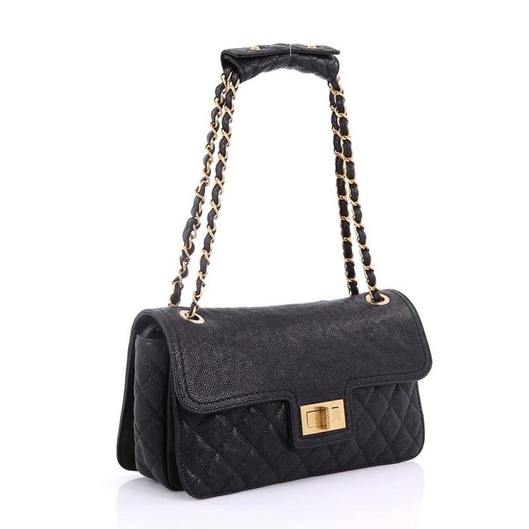 Chanel Mademoiselle Lock Flap Bag Quilted Caviar Medium at 1stDibs