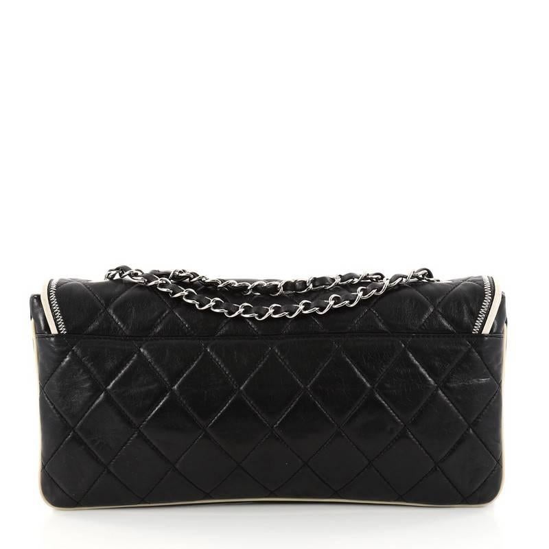  Chanel Mademoiselle Lock Flap Bag Cuir d'agneau matelassé Est Ouest Unisexe 