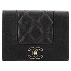 Chanel Mademoiselle Vintage Card Holder on Chain Quilted Sheepskin Mini