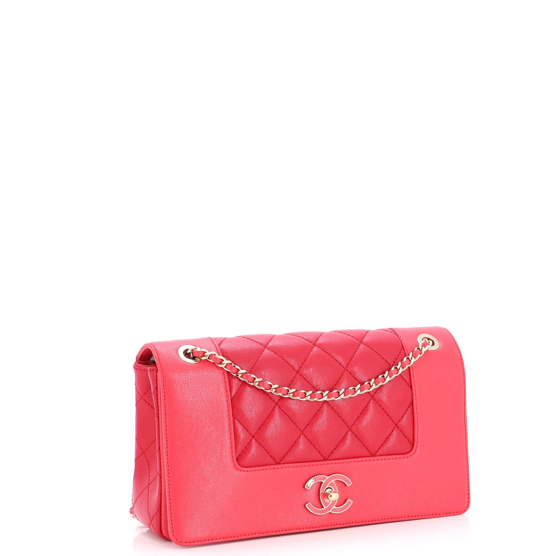 Chanel Mademoiselle Vintage Flap Bag Quilted Sheepskin Medium In Good Condition In NY, NY
