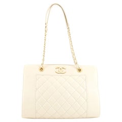 Chanel Mademoiselle Vintage Shopping Tote Quilted Sheepskin Medium