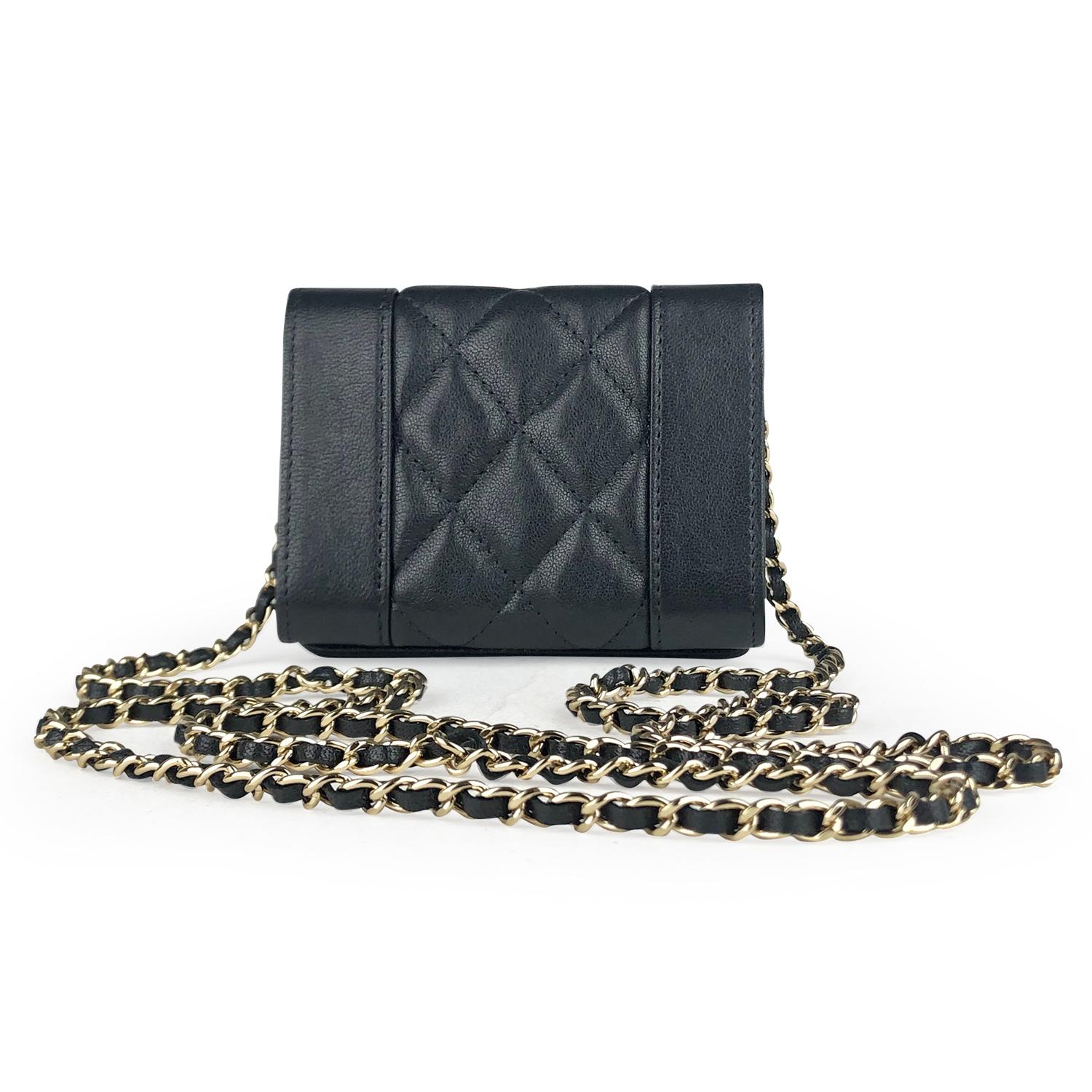 Black Chanel Mademoiselle Wallet on Chain Crossbody Bag For Sale