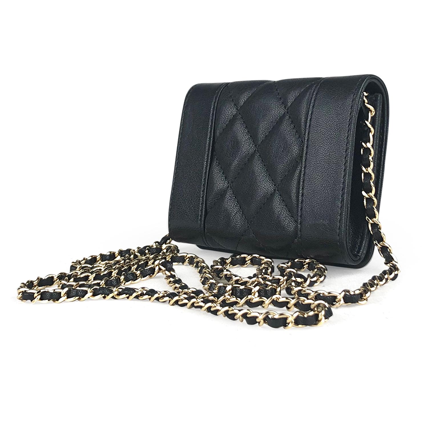 Chanel Mademoiselle Wallet on Chain Crossbody Bag In Excellent Condition For Sale In Sundbyberg, SE