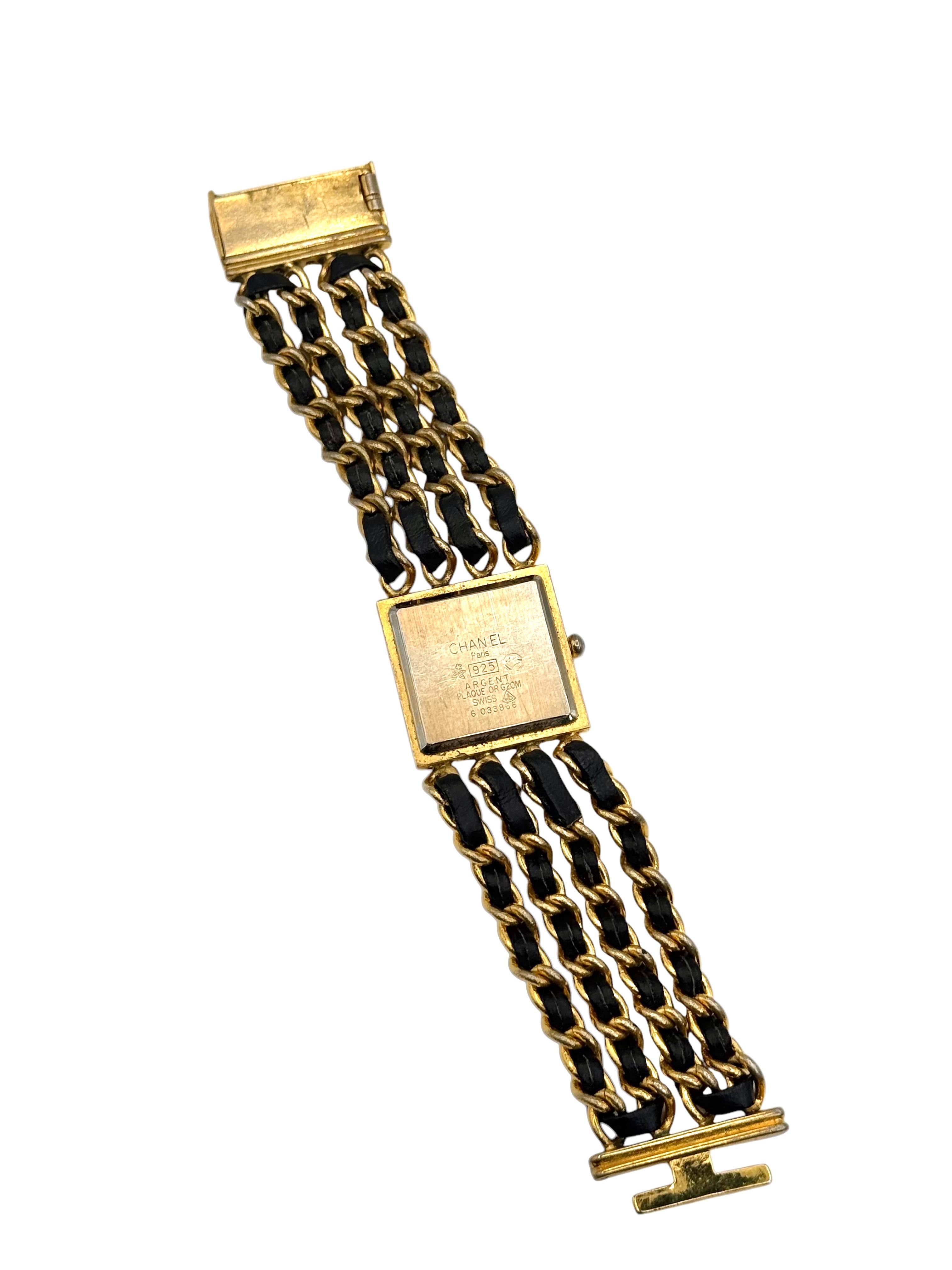 Reloj Chanel Mademoiselle de oro amarillo de 18 quilates y piel