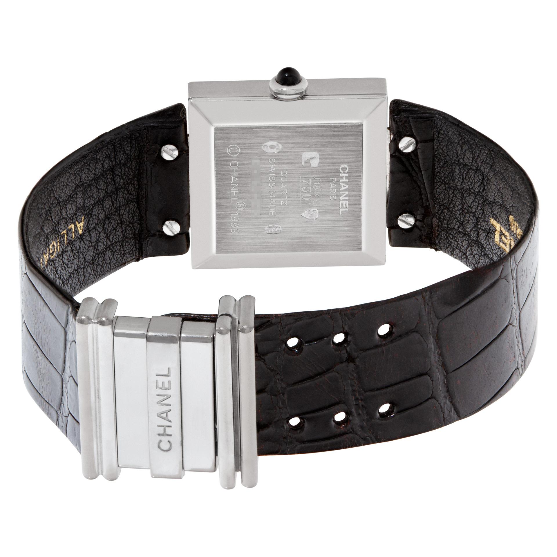 Women's Chanel Mademoiselle Xxx 18k White Gold Black & Silver Dial Quartz Watch