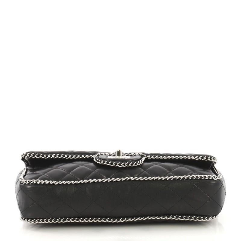 Chanel Madison Chain Around Flap Bag Quilted Lambskin East West In Good Condition In NY, NY