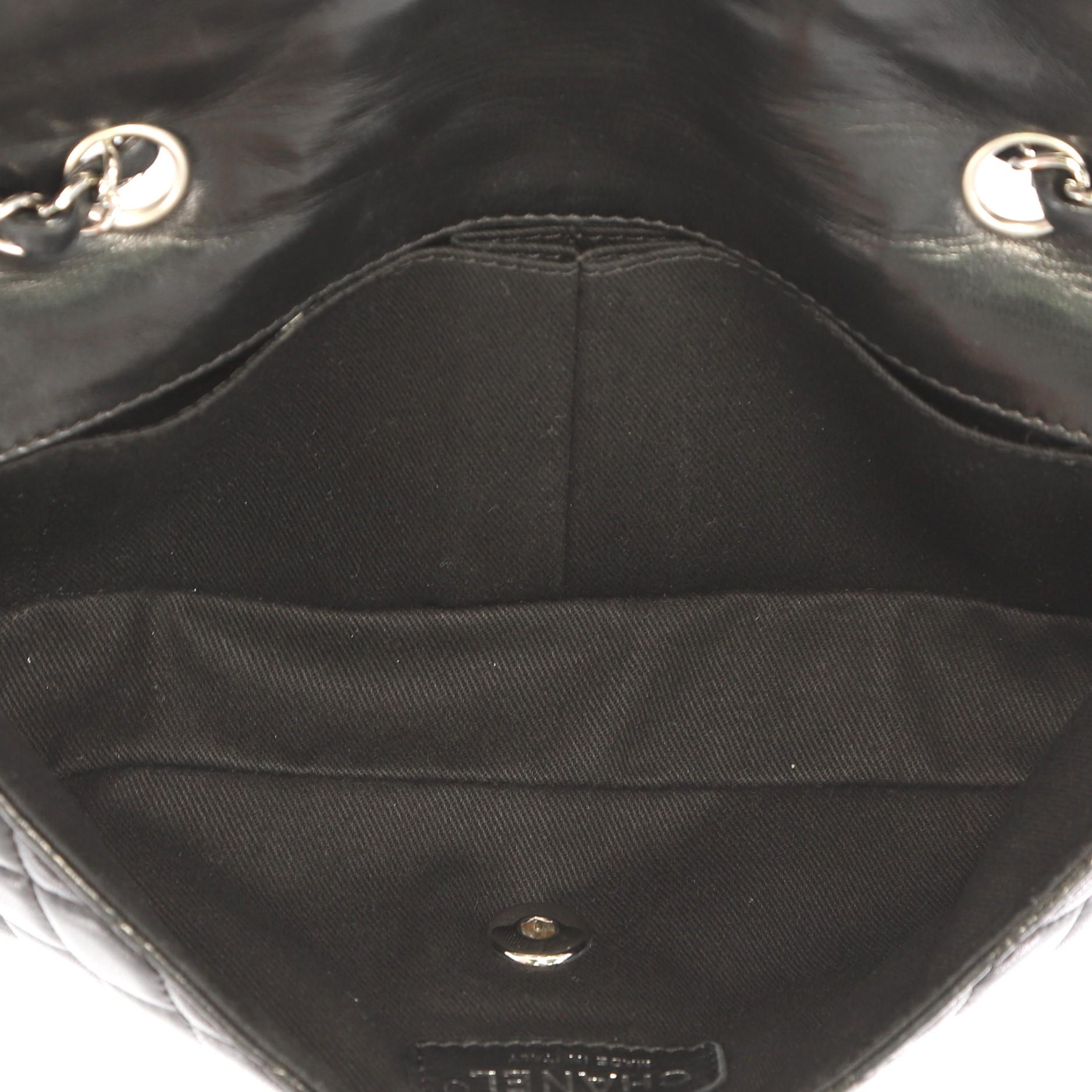 Black Chanel Madison Chain Around Flap Bag Quilted Lambskin East West