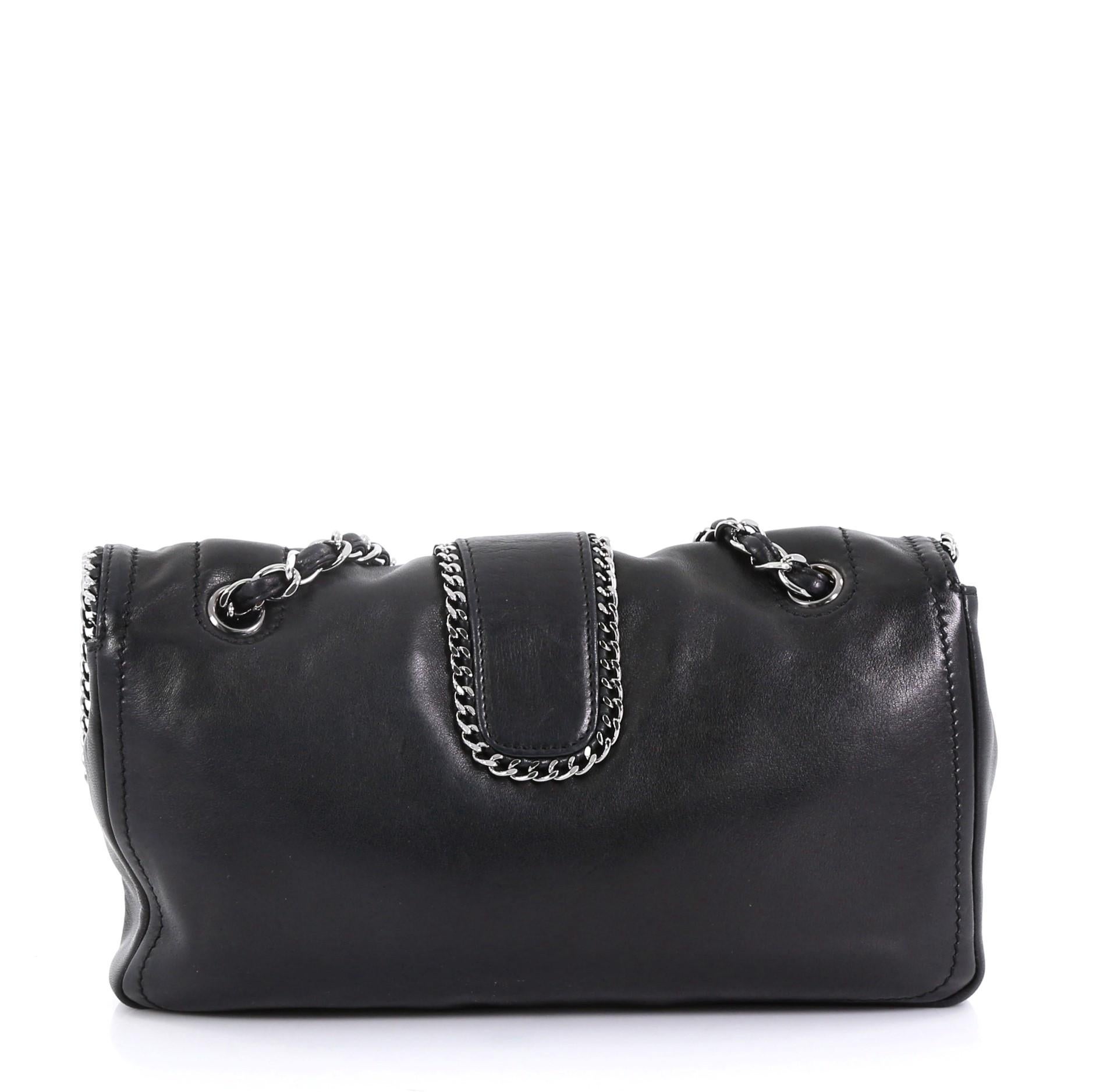 Black Chanel Madison Flap Bag Leather Medium