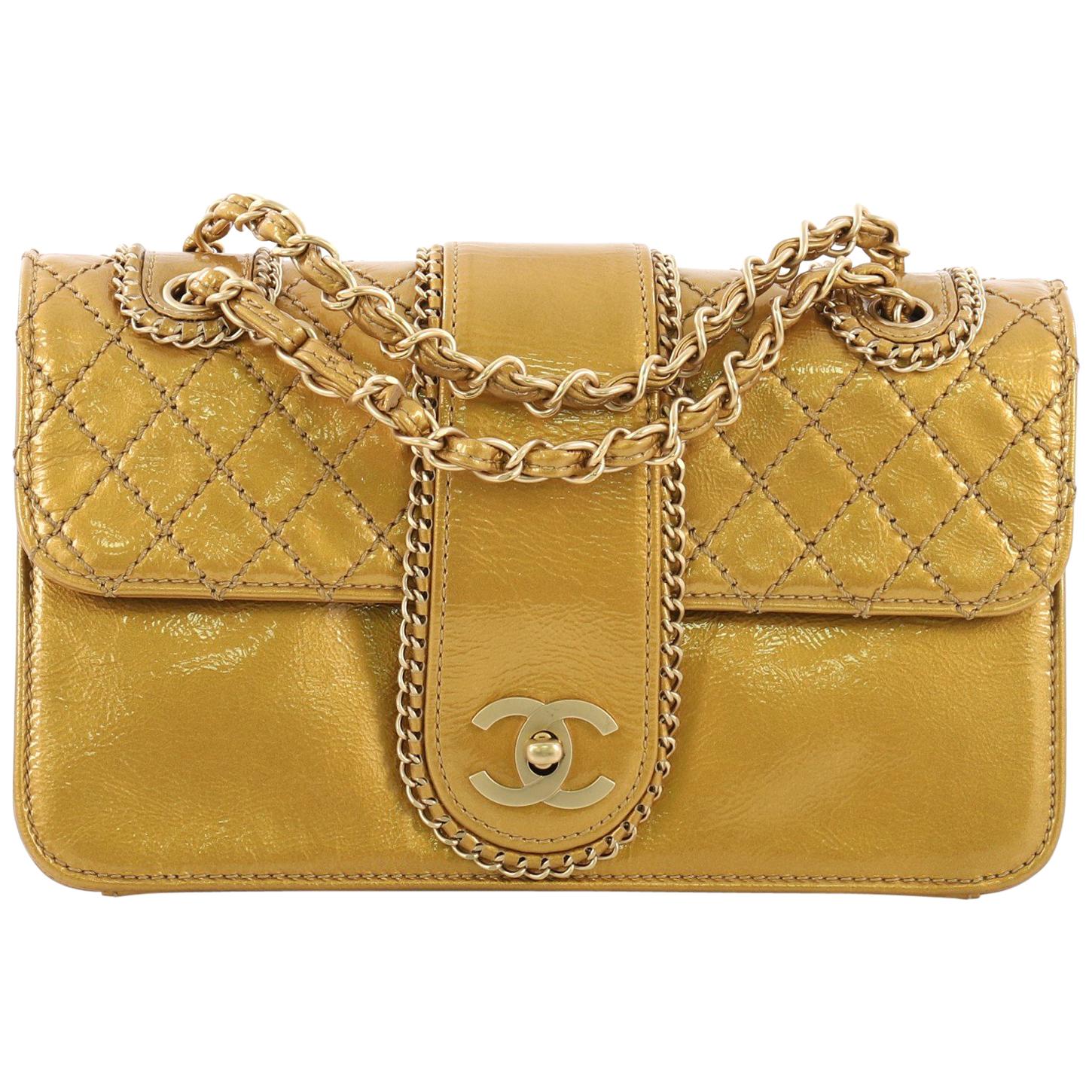 Chanel Madison Flap Bag Quilted Patent Medium