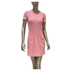 Chanel Magenta Cotton & Silk Ribbed Dress Sz.40