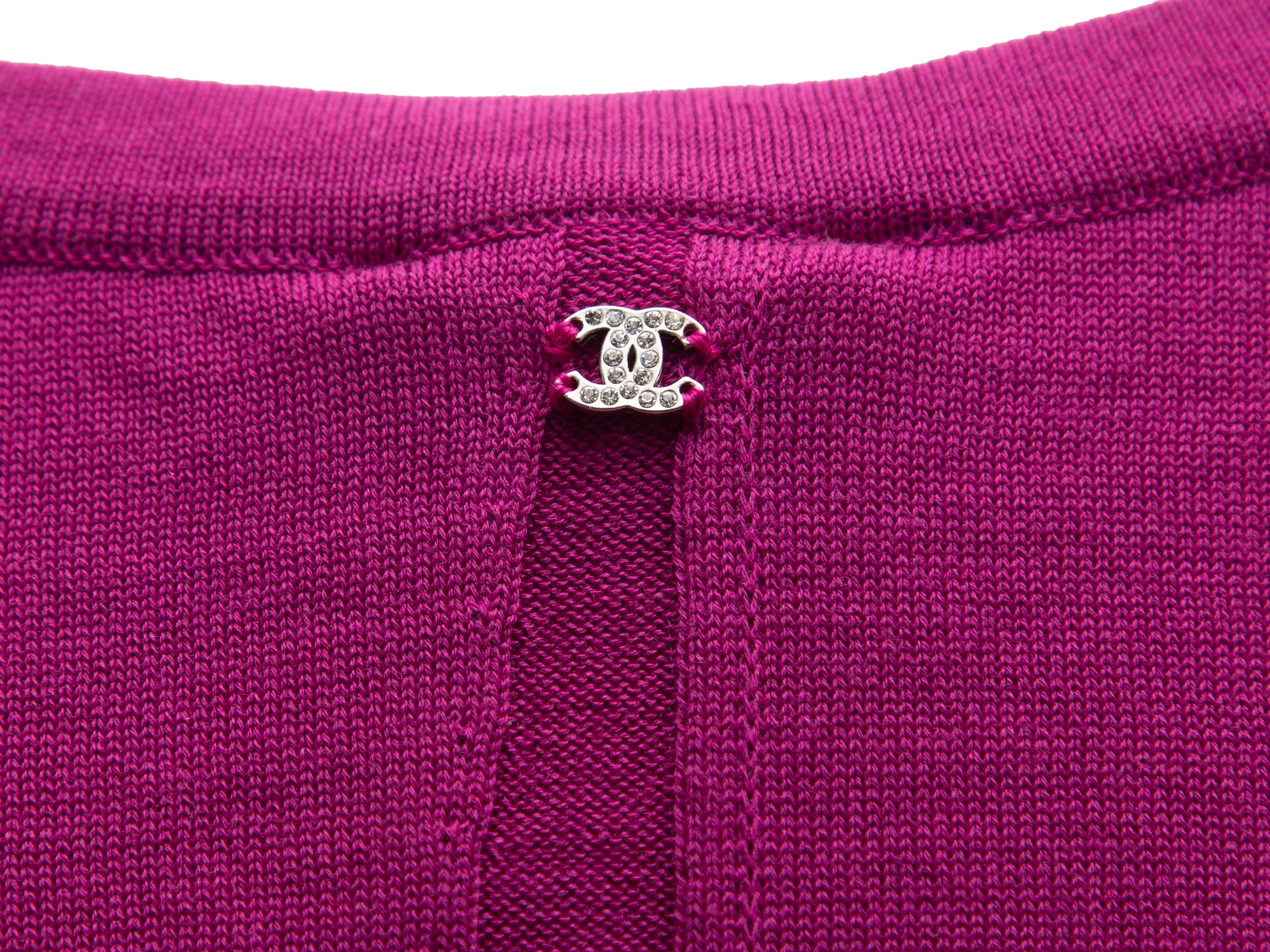 Chanel Magenta Sleeveless Knit Top 2