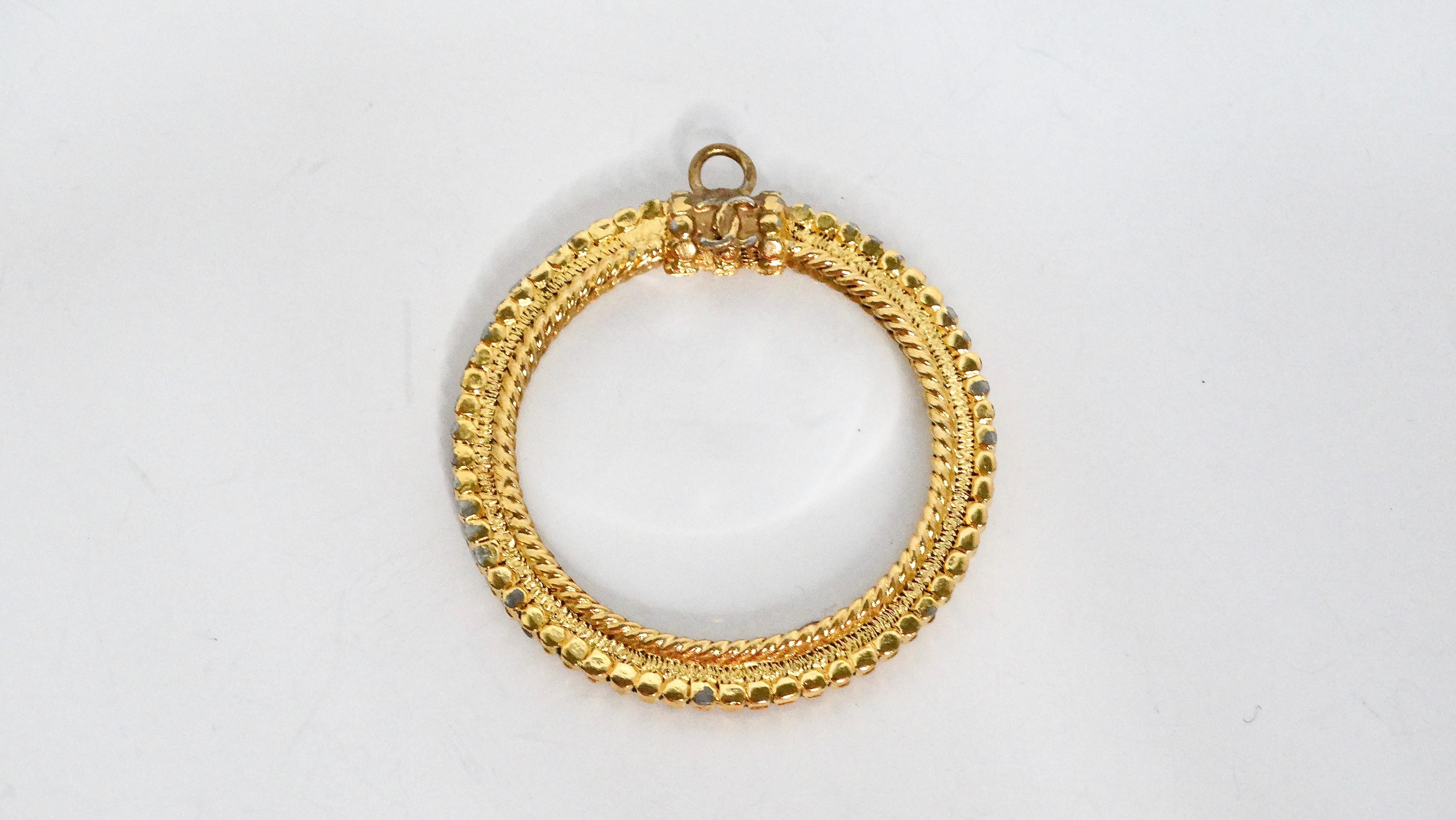 Chanel - Pendentif loupe plaqué or en vente 2