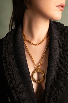 Chanel magnifying glass necklace by Karl Lagerfeld circa 1988
