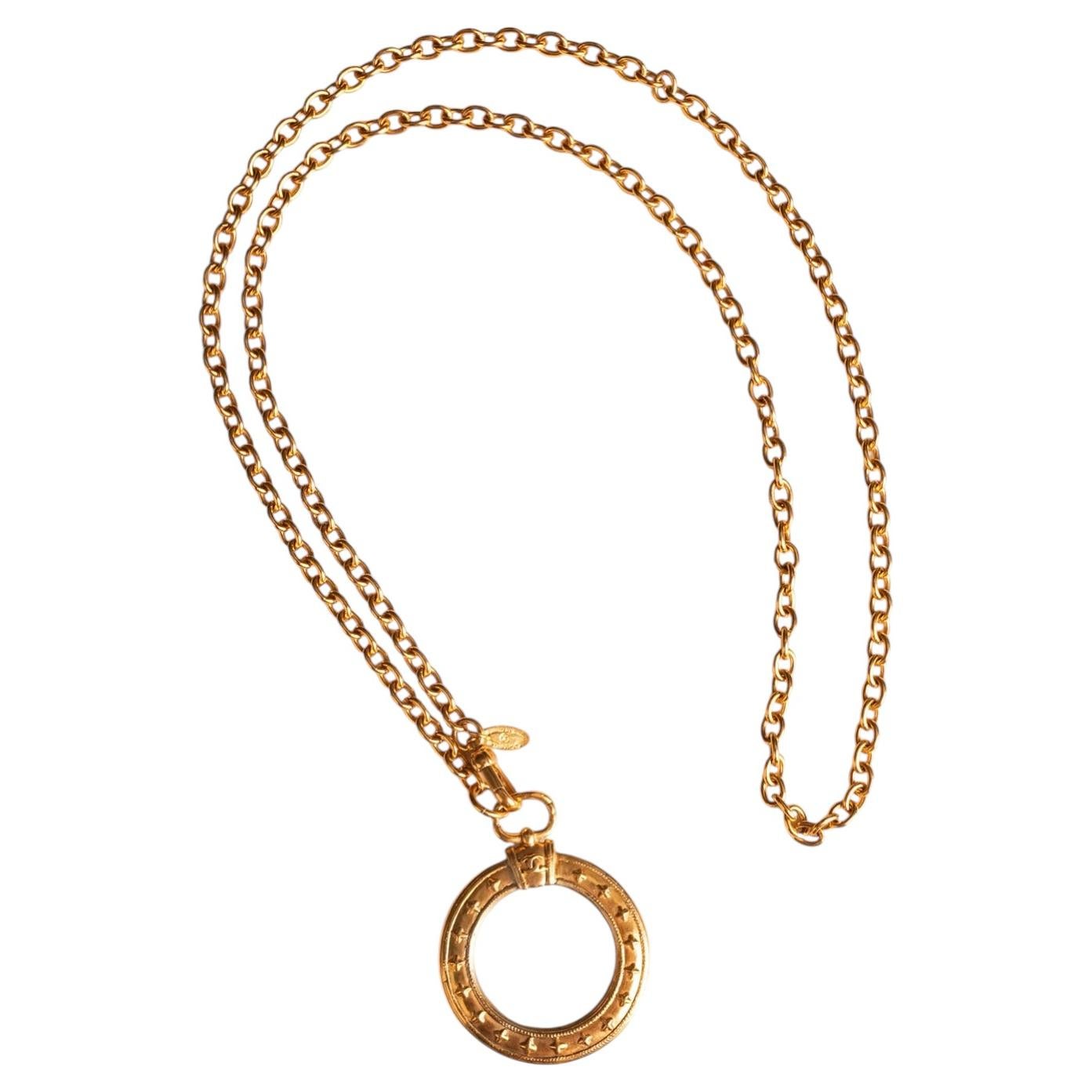 Chanel magnifying glass necklace by Karl Lagerfeld circa 1988