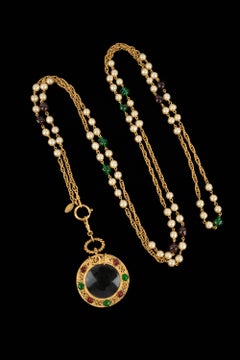Chanel magnifying glass necklace by Karl Lagerfeld circa late 1980s