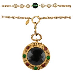 Chanel magnifying glass necklace by Karl Lagerfeld circa late 1980s