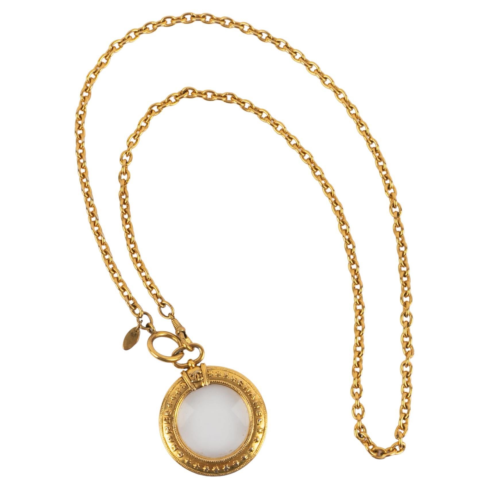 Chanel magnifying glass necklace For Sale