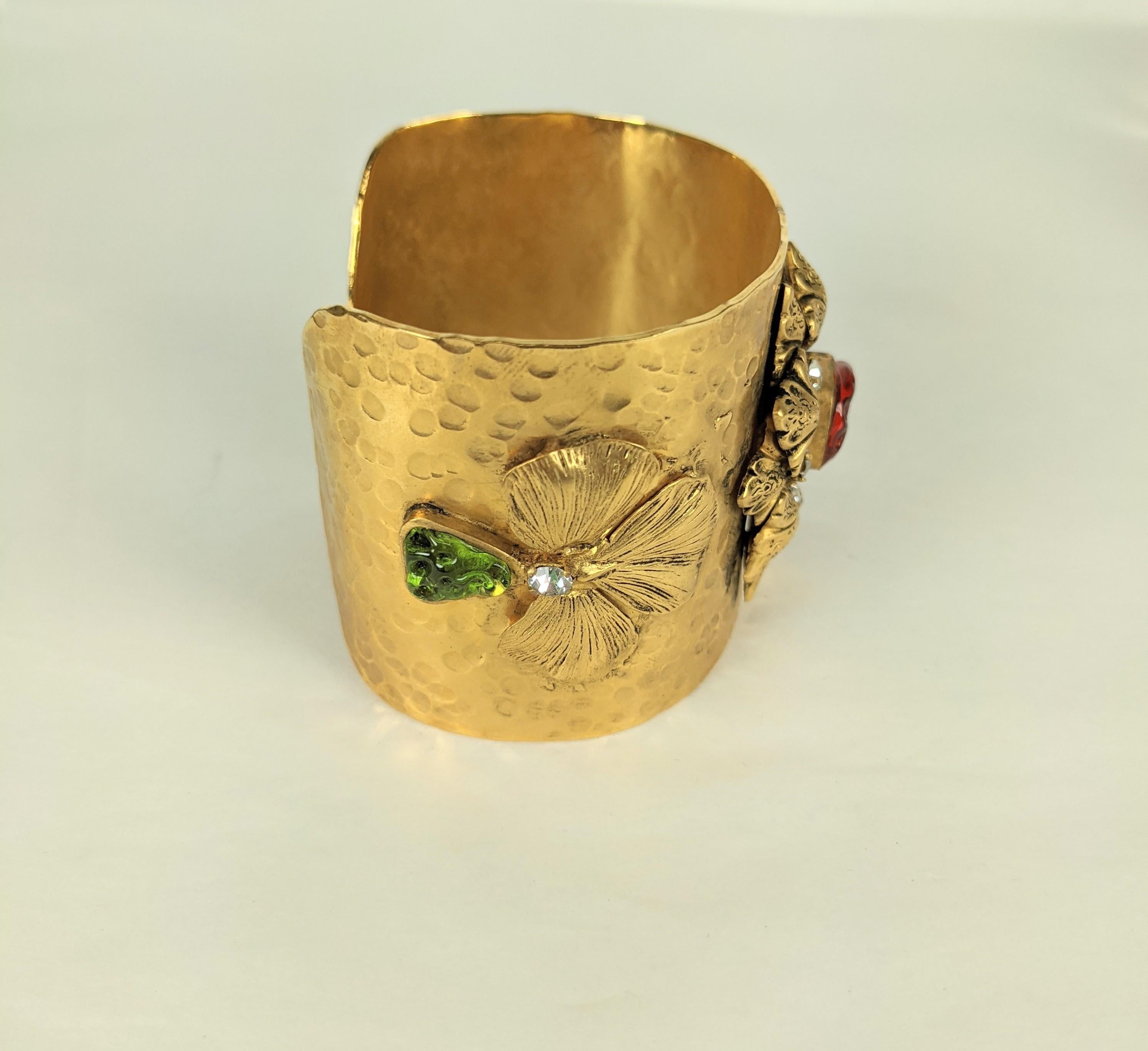  Chanel Maison Gripoix Floral Cuff Bracelet In Excellent Condition For Sale In New York, NY