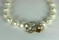 Chanel Maison Gripoix Poured Glass Double Flower Necklace
