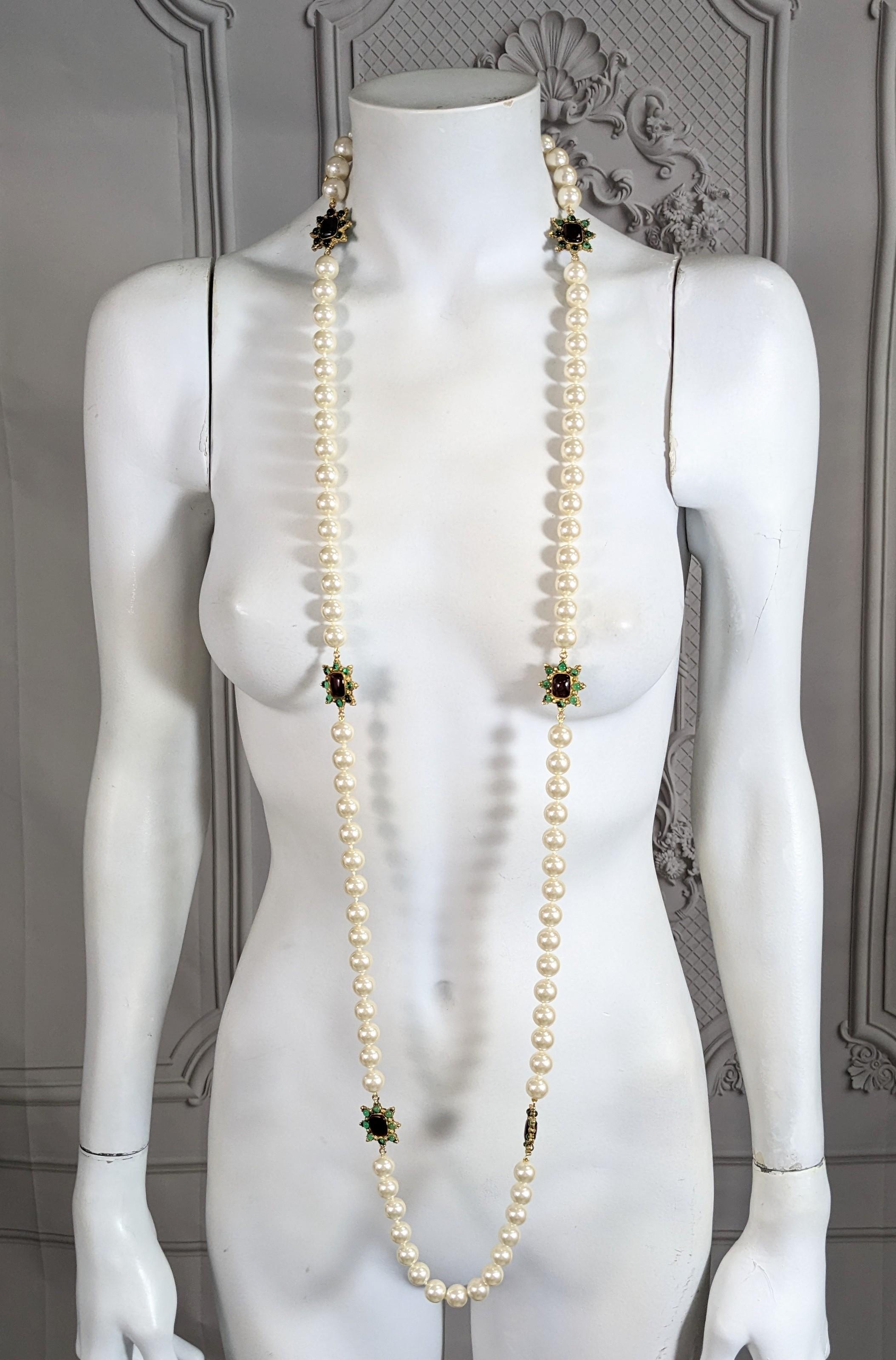 Chanel Maison Gripoix Renaissance Star Link Pearl Necklace For Sale 3