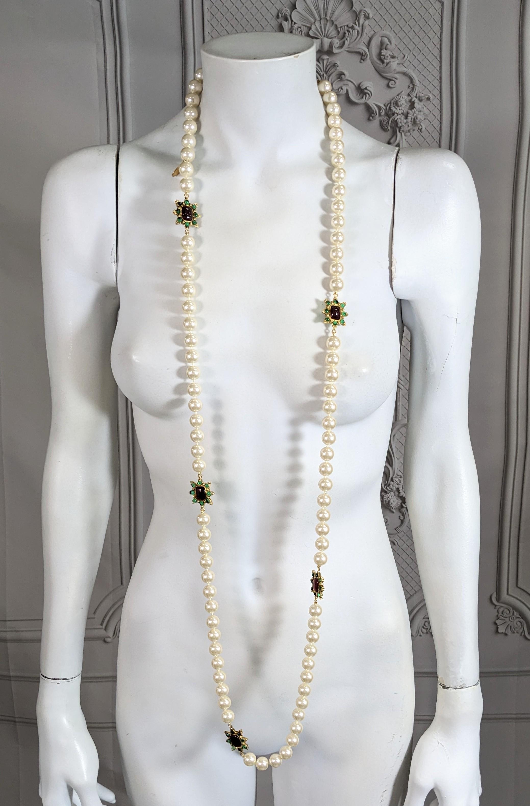 Chanel Maison Gripoix Renaissance Star Link Pearl Necklace For Sale 4