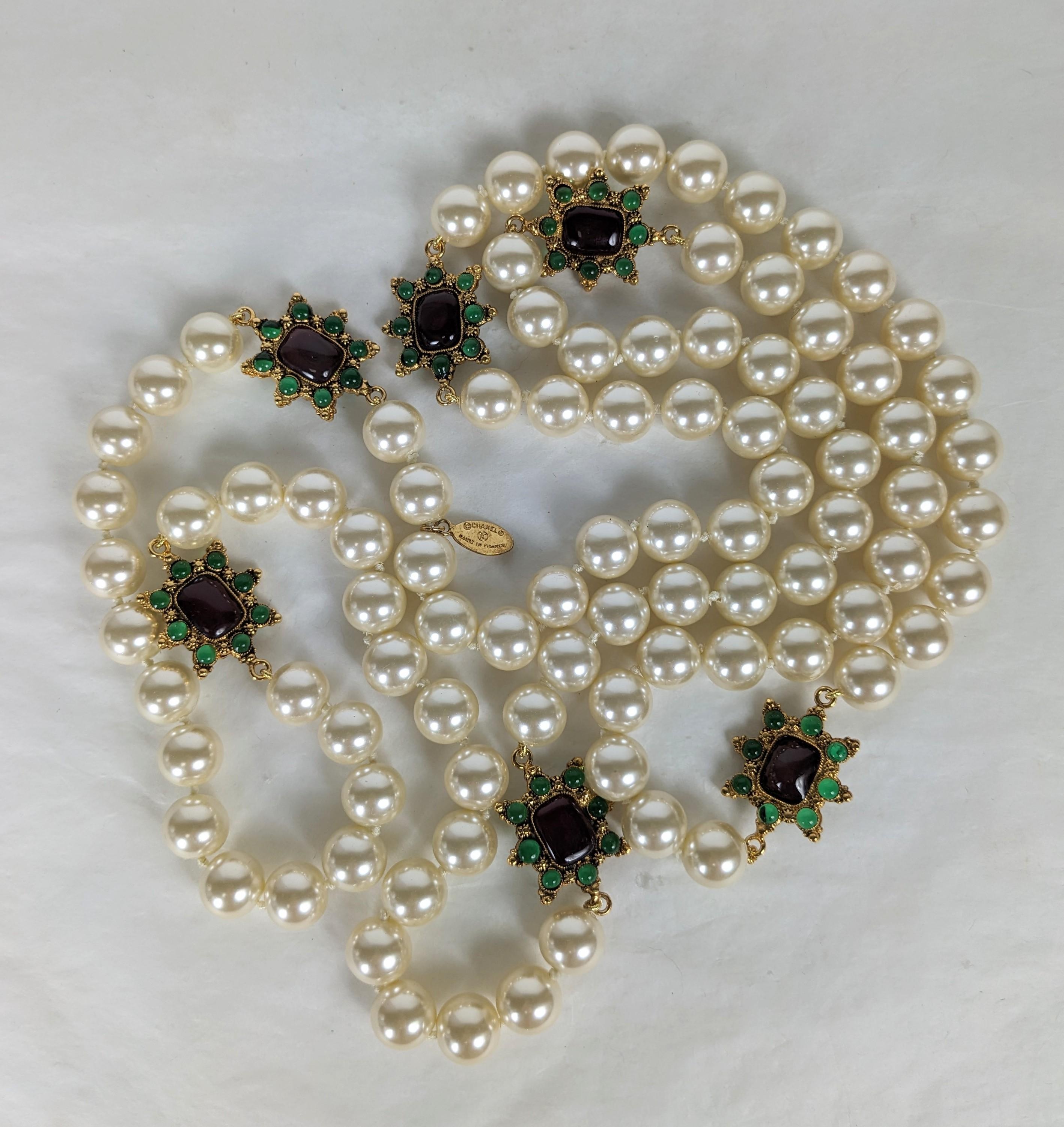 Chanel Maison Gripoix Renaissance Star Link Pearl Necklace For Sale 5