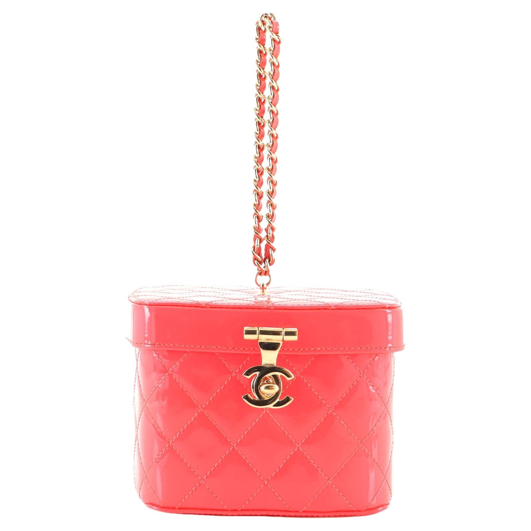 Chanel Makeup Case Minaudiere Quilted Patent Mini