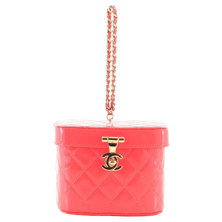 Chanel Makeup Case Minaudiere Quilted Patent Mini For Sale at 1stDibs