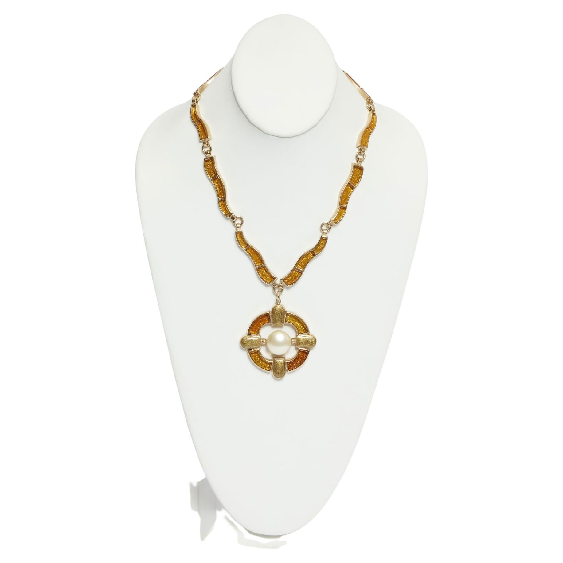 Chanel Maltese Cross Gripoix Necklace For Sale